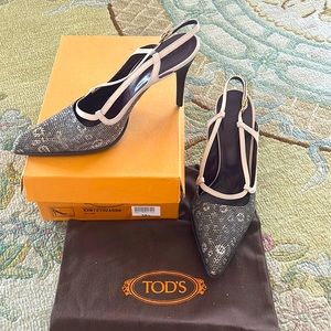 Tod’s Snake-print Sling-backs